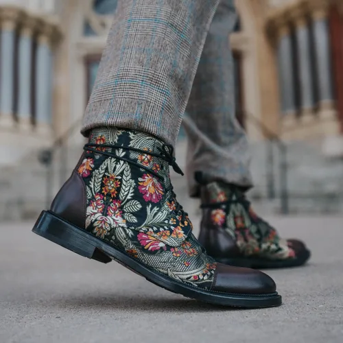 Miniatura 4 de TAFT Jack Boot - Botas de vestir hechas a mano de cuero y lana para hombre