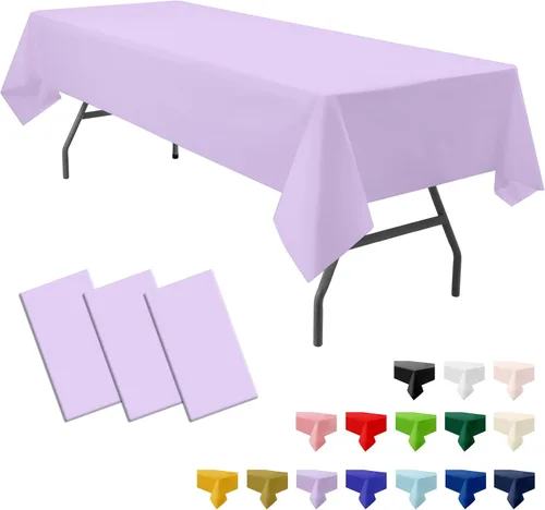 Miniatura 12 de Paquete de 3 manteles de plástico premium negros desechables de 54 x 108 pulgadas. Mantel rectangular desechable para mesas de fiesta