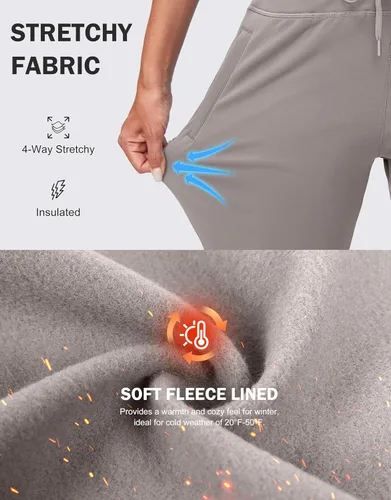 Miniatura 21 de G Gradual Pantalones deportivos con forro polar para mujer, de cintura alta, resistentes al agua, térmicos, para invierno, correr, senderismo