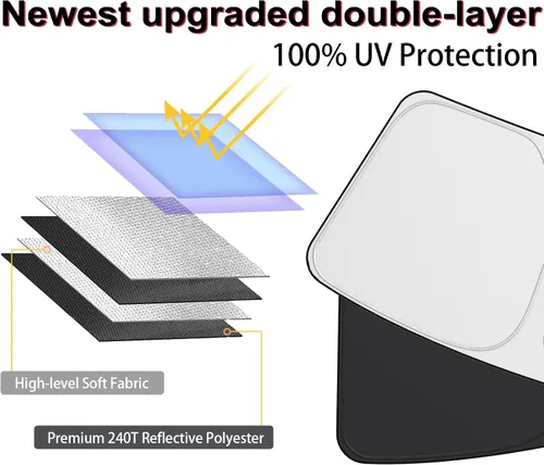 Miniatura 6 de Parasol para parabrisas de automóvil – Motomate personalizado para Dodge Ram 2500 3500 2010-2023 [4 capas de nanorrecubrimiento] visera plegable