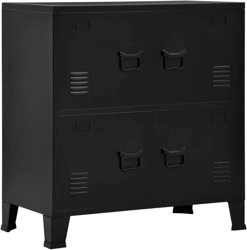 Miniatura 15 de Cabient de almacenamiento de metal de estilo industrial con 2 estantes, archivador de acero blanco con 6 puertas para oficina en casa, garaje