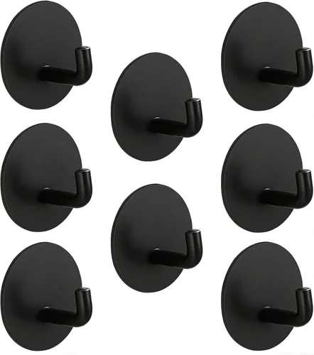 Miniatura 7 de Ganchos adhesivos plateados para pared, sin daños, resistentes, 15 libras (máx.), paquete de 8 unidades, ganchos adhesivos para colgar, acero