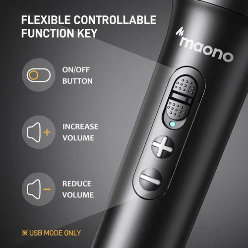 Miniatura 3 de Maono USB/XLR Micrófono dinámico de podcast, kit de micrófono de estudio con control de volumen, montaje de choque, filtro pop, ideal para grabación