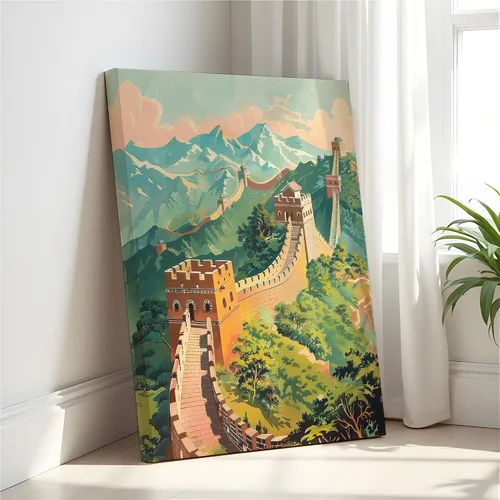 Miniatura 8 de Póster de paisaje, arte de pared retro vintage, galería de pintura de la naturaleza 22 (montañas Ades, 11 x 14 pulgadas, marco negro)