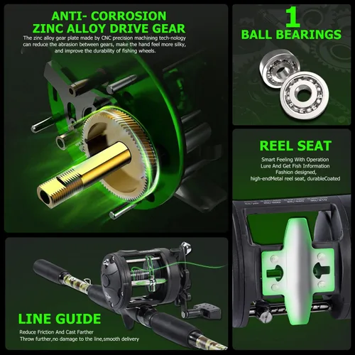 Miniatura 6 de Sougayilang Fishing Rod Combo with Conventional Reel, Medium Heavy for Catfish Salmon and Steelhead Saltwater Fishing