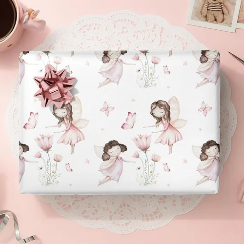 Miniatura 3 de TAKEALOOKO Papel de regalo de hadas de cuento de hadas – 12 piezas de papel de regalo de fantasía de niñas del bosque para cumpleaños y baby shower