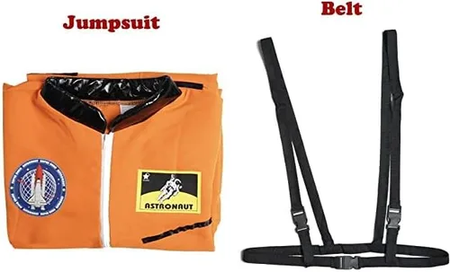 Miniatura 7 de EraSpooky Disfraz de astronauta para hombre, disfraz de Halloween para adultos, tallas XS-XL, para fiesta de disfraces y cosplay, color naranja