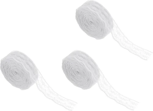 Miniatura 33 de MECCANIXITY 8 Yard Lace Trim Ribbon, 0.9 Inch Wide Vintage Floral Pattern Crochet Lace Edge Ribbon Trimming for DIY Sewing Crafts Gift Wrap Wedding
