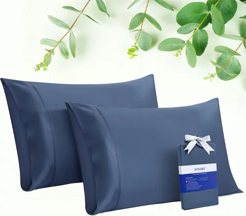 Miniatura 21 de Paquete de 2 fundas de almohada refrescantes de eucalipto Tencel tamaño King, color blanco nieve, absorben la humedad para sudores nocturnos, secado