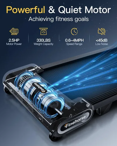 Miniatura 5 de FINEHORSE - Cinta de rodadura con inclinación automática, 6 en 1 para debajo del escritorio, caminadora con 6 niveles de inclinación, caminadoras