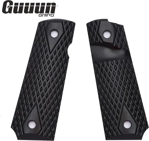 Miniatura 2 de Guuun agarres G10 para 1911 de tamaño completo, textura de orificio grande con corte de diamante, apto para la mayoría de las pistolas Government