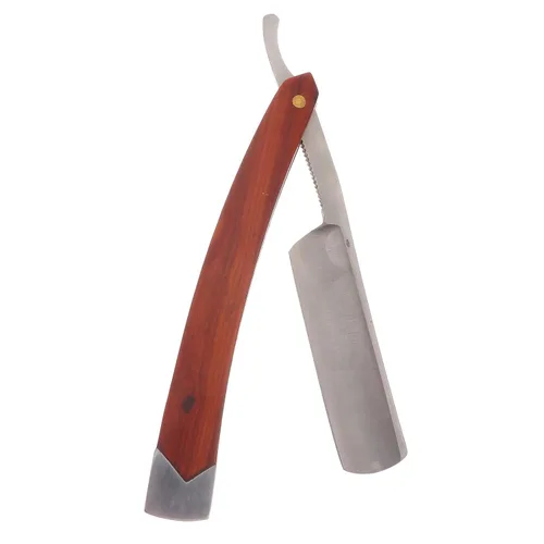 Beaupretty Maquinilla de afeitar de peluquería recta manual plegable mango ligero para hombres S barba patillas y herramienta de aseo facial Picture