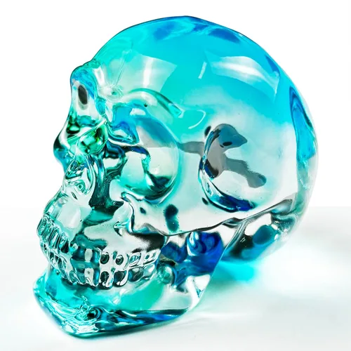 Miniatura 16 de Estatuas de cabeza de calavera de cristal, figuras de calavera K9, piedras preciosas de calavera de cristal, decoración de Halloween, regalos