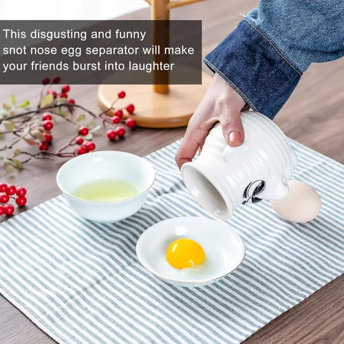 Miniatura 3 de Separador blanco de yema, divertido moco forma de nariz separador de huevo ahorro de tiempo claras de huevo colador divisor de filtro de cocina