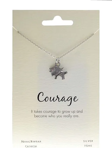 Shag Wear Collar con colgante de animal de peltre genuino para mujer con cita de mensaje inspirador, Peltre