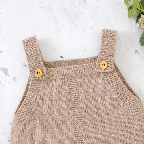 Miniatura 4 de Mameluco de punto para bebé, recién nacido, sin mangas, conjunto de suéter para niños y niñas con gorro cálido