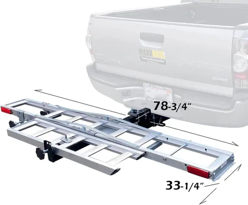 Miniatura 3 de MaxxHaul 50711 Portamotocicletas de Aluminio – Soporte de Enganche para Motocicleta de Cross con Rampa de Carga, Capacidad de 400 lb, Se Adapta a