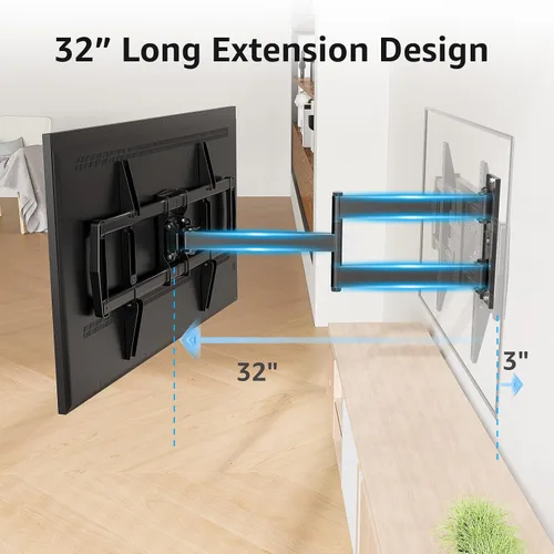 Miniatura 2 de MOUNTUP Soporte de pared para TV de esquina para la mayoría de televisores de 42 a 75 pulgadas con extensión larga de 32", soporte de pared para TV