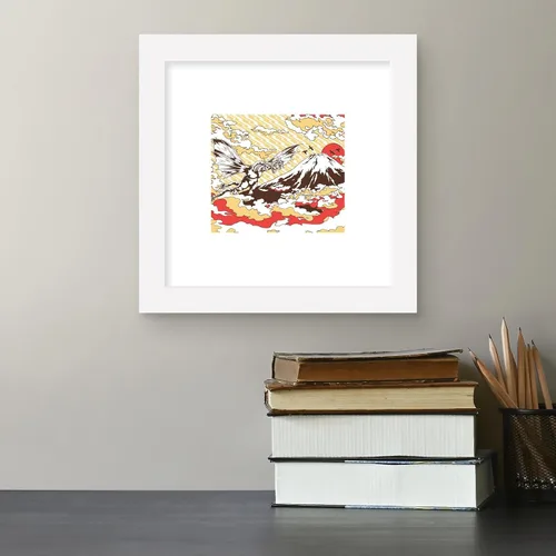 Miniatura 4 de Trends International Gallery Pops Godzilla - Póster de pared tradicional japonés rey Ghidorah volador, 12.00 x 12.00 pulgadas, versión de marco