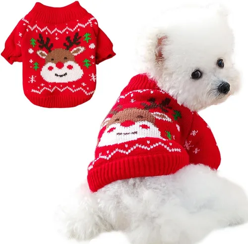 Miniatura 8 de Suéter Arcoíris para Cachorro de Perro Pequeño Pullover Sudadera de Punto Cable Ropa de Punto para Gato Ropa Cálida para Mascotas para Gatito