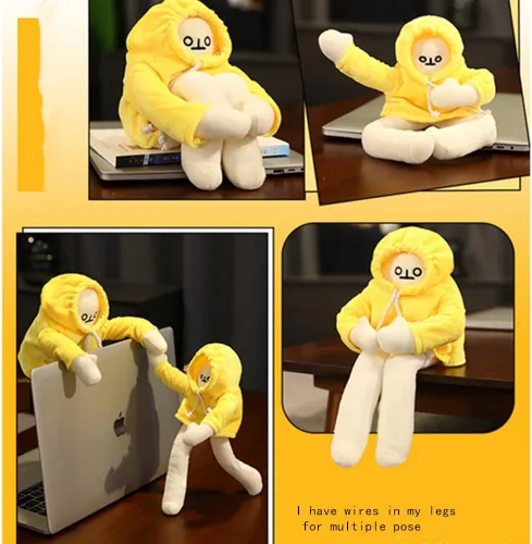 Miniatura 2 de OUKEYI Muñeca de plátano de 16 pulgadas, juguete de plátano de felpa con imán, divertida almohada de felpa intercambiable, juguete de descompresión