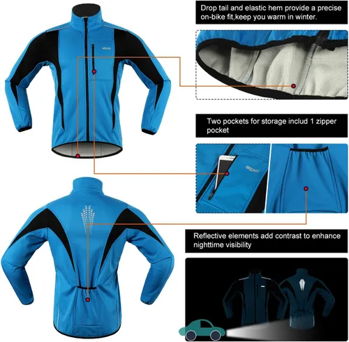 Miniatura 20 de Chaqueta térmica para ciclismo (tejido Softshell, resistente al viento, impermeable, 15K) de ARSUXEO