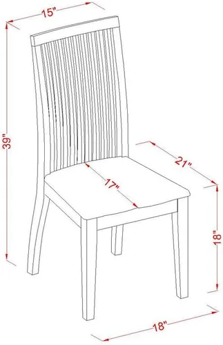 Miniatura 8 de East West Furniture AVIP5-BMK-W - Juego de mesa y sillas de cocina de 5 piezas, incluye una mesa de comedor ovalada con hoja de mariposa y 4 sillas