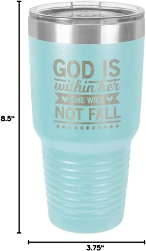 Miniatura 10 de Bueno es sin ella no se caerá grabado de vaso de 76,2 ml, grabado con láser, taza de viaje de acero con recubrimiento en polvo, libre de BPA