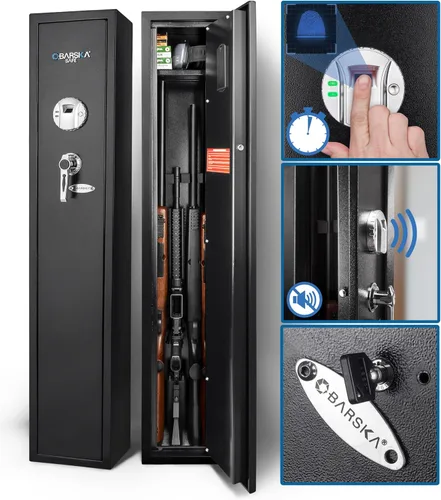 BARSKA - Caja fuerte de acceso biométrico rápido y fácil con huellas dactilares, para rifles, escopeta, arma de fuego, pistola larga, para el hogar,