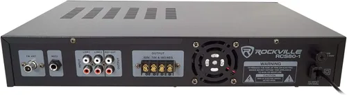 Miniatura 4 de Rockville RCS80-1 60 vatios 70V/100V amplificador comercial/receptor Bluetooth 5.0, compatible con altavoces de 4/8/16 ohmios, USB/SD/FM/RCA/Mic