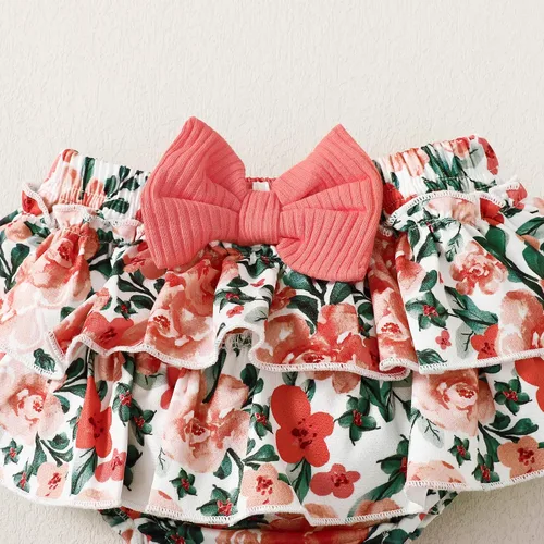 Miniatura 6 de Mioglrie Conjunto de ropa para bebé recién nacida, conjunto de pantalones cortos, conjunto floral de verano, ropa de bebé linda para niña