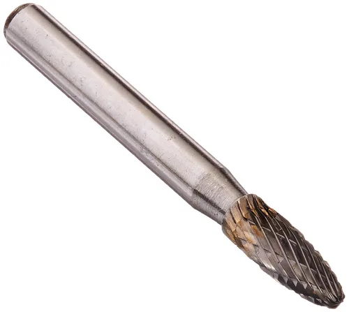 Miniatura 42 de Drill America SA-1 Rebaba de carburo/lima giratoria cilíndrica de doble corte para amoladora de troquel de 1/4" de diámetro x 5/8" de longitud