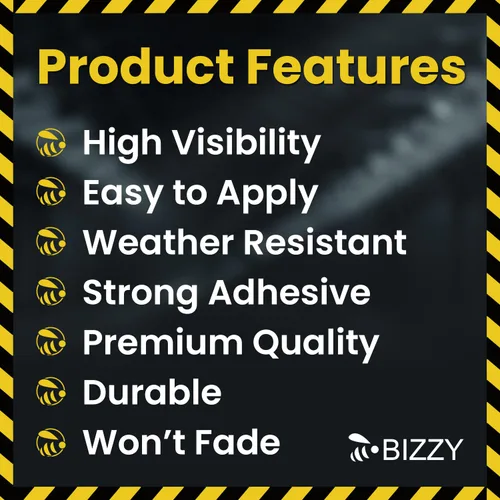 Miniatura 7 de Bizzy Cinta de seguridad negra y amarilla de 2 pulgadas x 108 pies industrial Cinta de precaución amarilla y negra para piso, cinta de cuidado