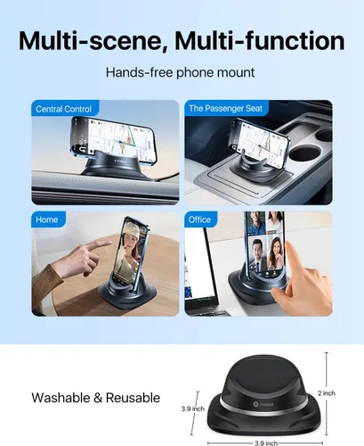 Miniatura 8 de andobil Soporte de teléfono de automóvil mejorado 2026, ultra estable y soporte de teléfono de silicona para tu automóvil, giratorio de 360°