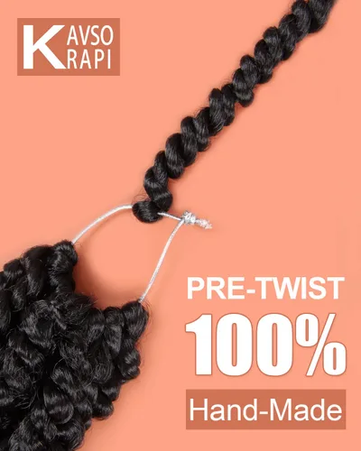 Miniatura 4 de Pelo Passion Twist de 8 pulgadas, trenzas de ganchillo pretrenzadas, paquetes de 8 paquetes (1B/negro natural)