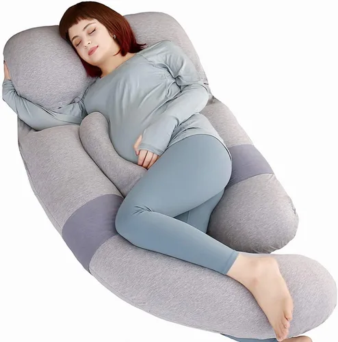 Miniatura 9 de Moon Pine - Almohada de embarazo de 60 pulgadas, almohada de cuerpo completo en forma de U desmontable, almohada de maternidad y lactancia