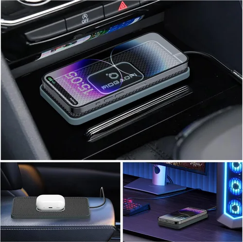 Miniatura 5 de Almohadilla de carga inalámbrica para automóvil, cargador inalámbrico MOGAOPI de 15 W tipo C, cargador rápido PD20W compatible con iPhone 16 Pro