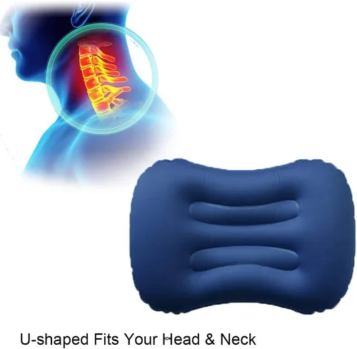 Miniatura 4 de Almohadas inflables ultraligeras para campamento: compresibles, compactas, inflables, cómodas, ergonómicas para soporte de cuello y lumbar mientras