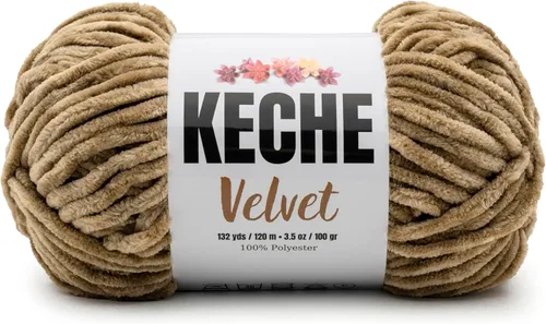 Miniatura 78 de Keche Hilo de terciopelo para ganchillo, manta de felpilla suave, voluminosa, hilo amigurumi, 3.53 oz (132 yardas), color azul bebé