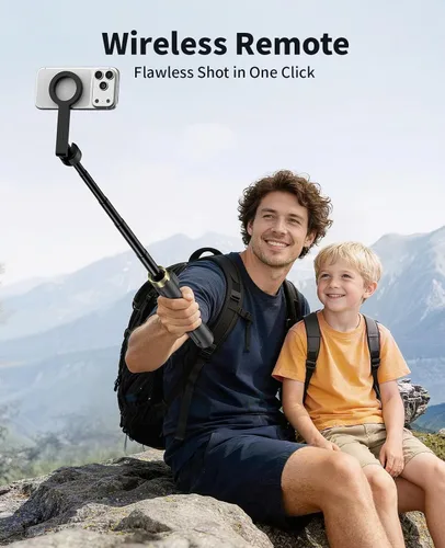 Miniatura 6 de Vimose Monopod - Trípode magnético para iPhone, mini trípode para selfie stick para Magsafe, trípode de viaje portátil giratorio de 360°, soporte