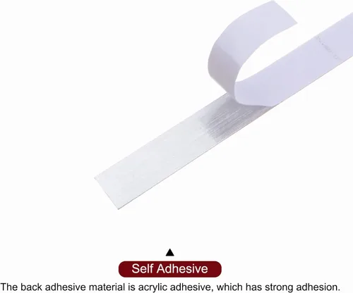 Miniatura 3 de HARFINGTON Adhesivo autoadhesivo para azulejos de suelo, líneas de aluminio, 0.2 pulgadas x 82 pies, decoración del hogar para pared, armario, baño