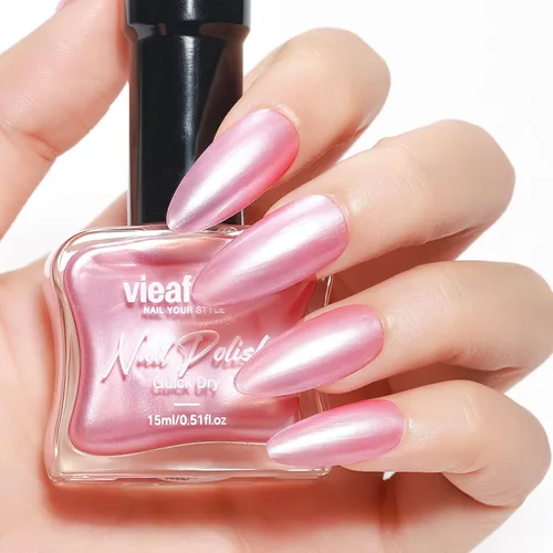 Miniatura 15 de Esmalte de uñas rosa intenso brillante, 0.5 onzas líquidas, esmalte de uñas de secado rápido de alto brillo, aplicación suave de larga duración