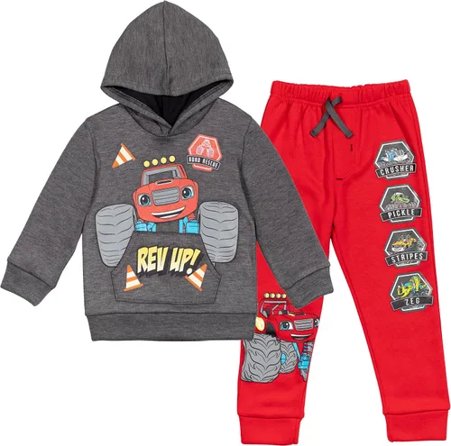 Blaze and the Monster Machines Zeg Stripes Pickle - Conjunto de sudadera con capucha y pantalones deportivos para niños pequeños a grandes