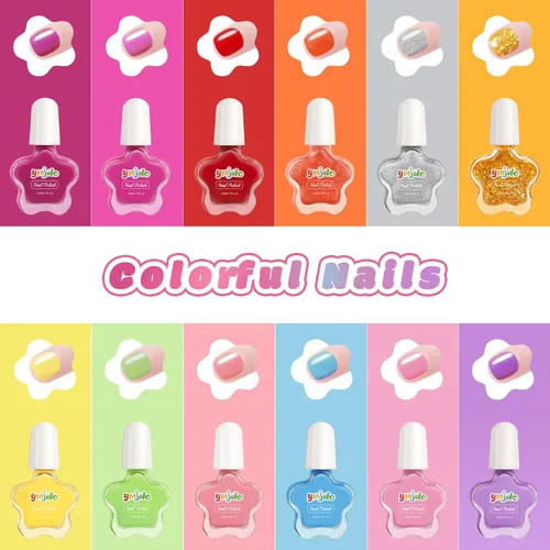 Miniatura 2 de Regalos de Pascua - Juego de esmaltes de uñas para niños, 12 x 0.2 fl oz, no tóxico, despegable, secado rápido, para niñas, belleza sorpresa