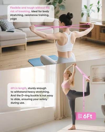 Miniatura 6 de Kit de Pilates para Casa Sensrola, Kit Esencial de Pilates para Mujeres, Juego de Equipo de Pilates con Anillo de Pilates, Bandas de Resistencia