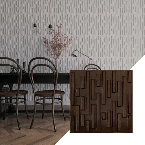 Miniatura 29 de Ekena Millwork 19 5/8 pulgadas de ancho x 19 5/8 pulgadas de alto, ladrillo escalonado EnduraWall decorativo 3D, cobre envejecido