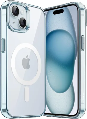 Miniatura 13 de JETech Funda magnética para iPhone 15 de 6.1 pulgadas, compatible con MagSafe, carga inalámbrica, a prueba de golpes, con parte trasera transparente