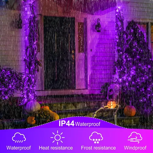 Miniatura 3 de kemooie 500 luces LED de Navidad rosadas, luces de Navidad de 164 pies para exteriores, enchufables, impermeables, con 8 modos de parpadeo