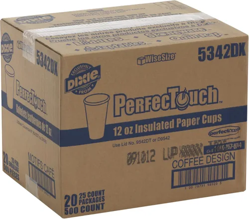 Miniatura 3 de Georgia-Pacific PerfecTouch 5342DX WiseSize Coffee Dreams - Vaso de papel aislante, capacidad de 12 onzas (caja de 20 mangas, 25 por manga)