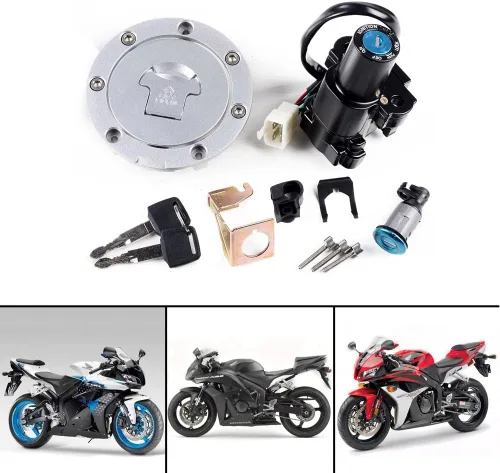 Miniatura 2 de Llave de bloqueo del interruptor de encendido de la tapa del tanque de combustible compatible con Honda 2004 2005 2006 2007 CBR 1000RR 2003-2006